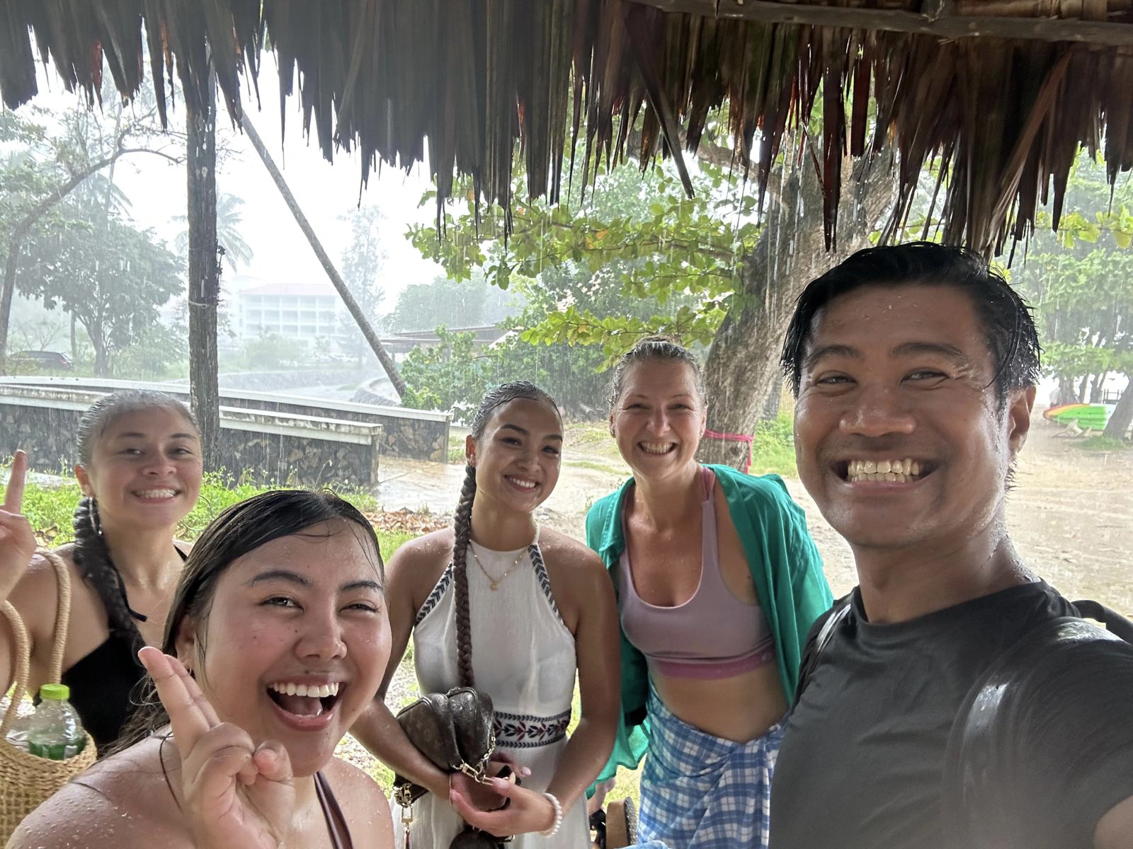 Group picture in the rain