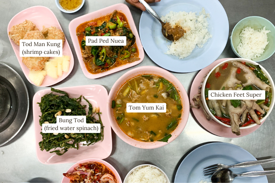 Table filled with Thai Food